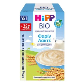 Hipp Bio Κρέμα Δημητριακών Φαρίν Λακτέ με Γάλα & Σιμιγδάλι από τον 6ο Μήνα, 475gr